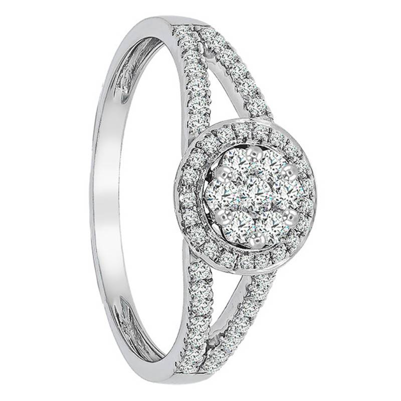 Engagement Ring Round 750/1000 White Gold & 0.04 ct Diamonds - Juweel