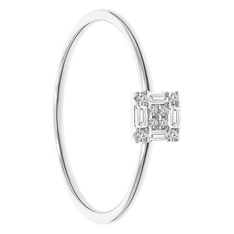 Diamond Engagement Ring, Fine Band in 375 White Gold - Juweel