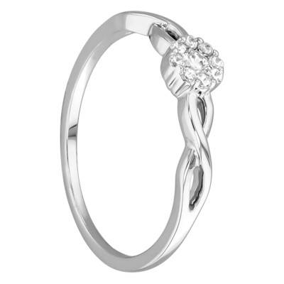 Bague Fleur Délicate Or Blanc 750 & Diamants - Juweel