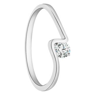 Bague Croise Or Blanc 375 & Diamant - Juweel