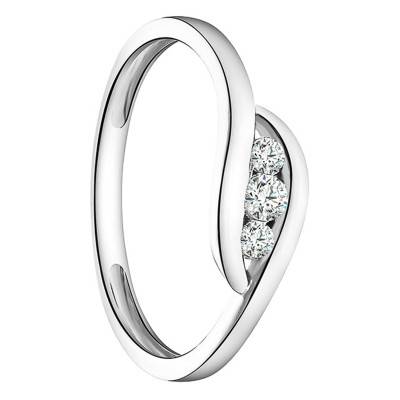 Bague Goutte Or Blanc & Diamants - Juweel