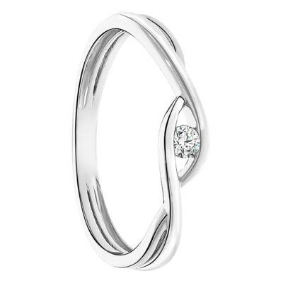 Diamond Solitaire Ring Croisade in 375 or 750 White Gold - Juweel