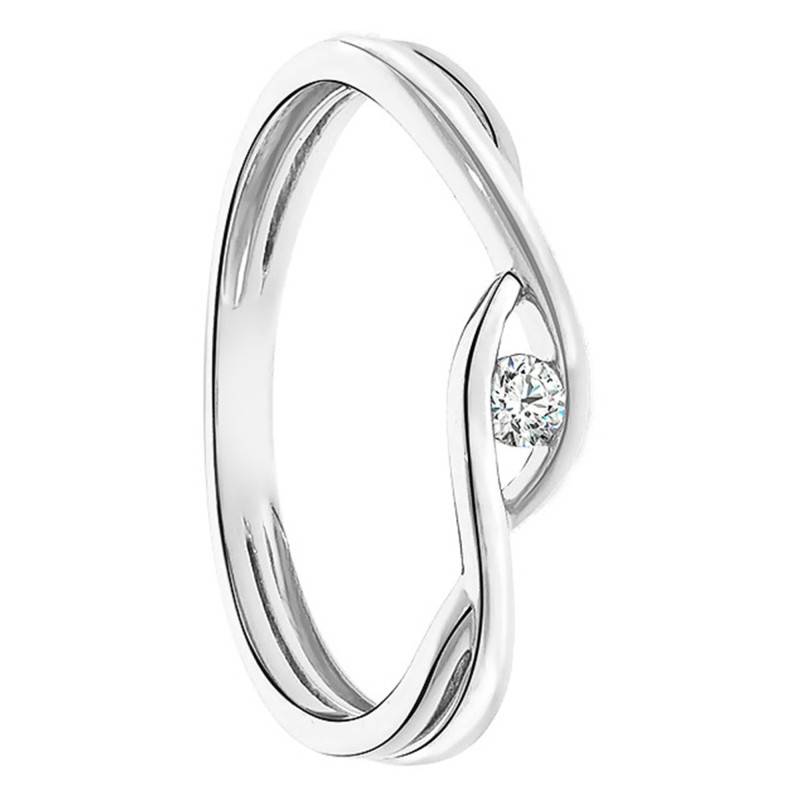 Diamond Solitaire Ring Croisade in 375 or 750 White Gold - Juweel