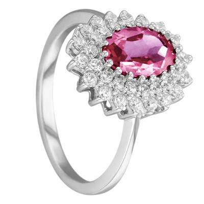 Bague Epiphyllum Or Blanc 750, Saphir Rose 1,75 ct, Diamants 0,25 ct - Juweel