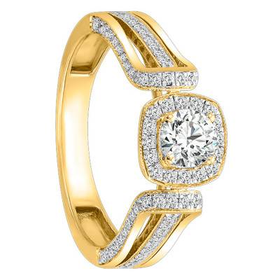 Bague de fiançailles Princesse Or Jaune 750 89 diamants - Juweel