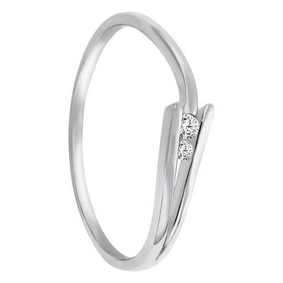Bague Or Blanc 375 ou 750 étui 2 diamants - Juweel