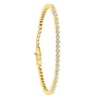 Bracelet Or Jaune 750 60 diamants 2 ct, Longueur 17,50 cm - Juweel
