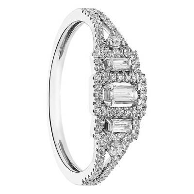 Bague de fiançailles Comptesse Or Blanc 750 85 diamants - Juweel
