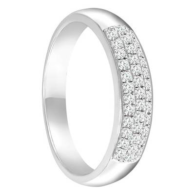 375/1000 White Gold Half Eternity Band with 37 Diamonds - Juweel