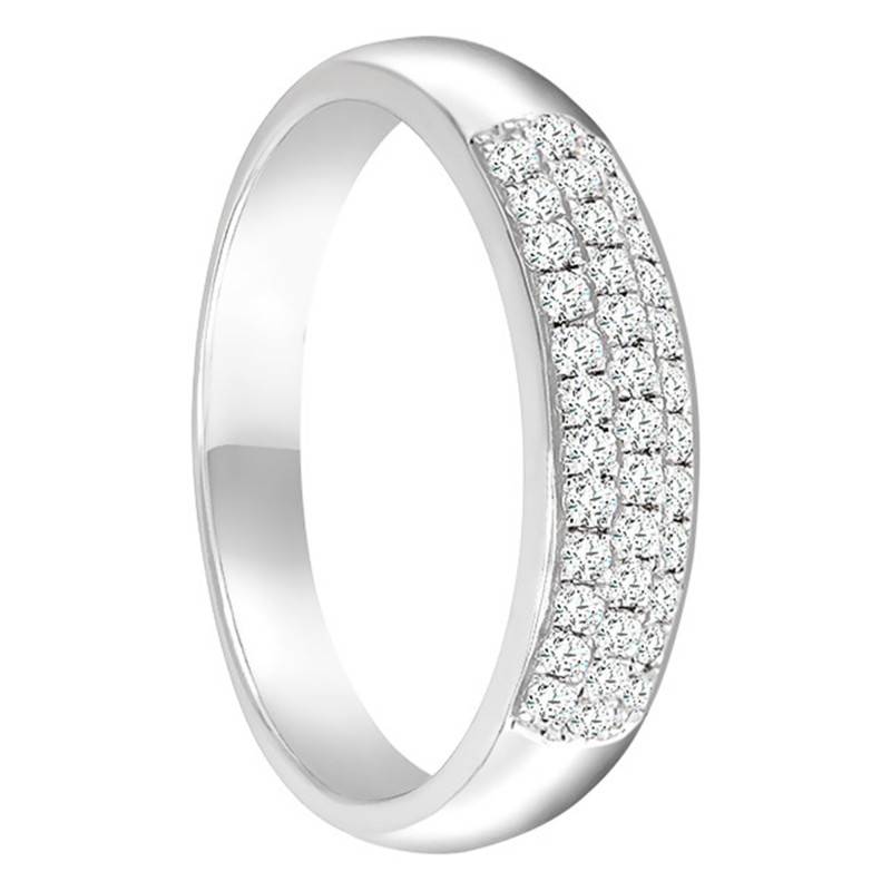 375/1000 White Gold Half Eternity Band with 37 Diamonds - Juweel