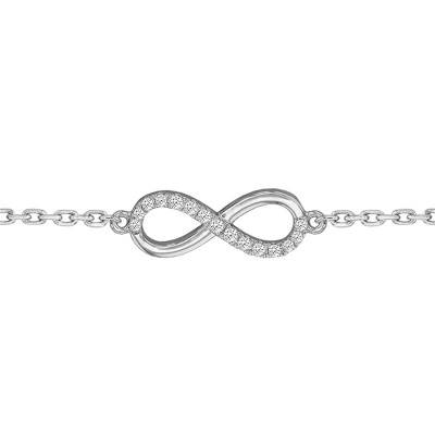 18K White Gold & Diamond Eternity Star Bracelet, Length 18 cm - Juweel