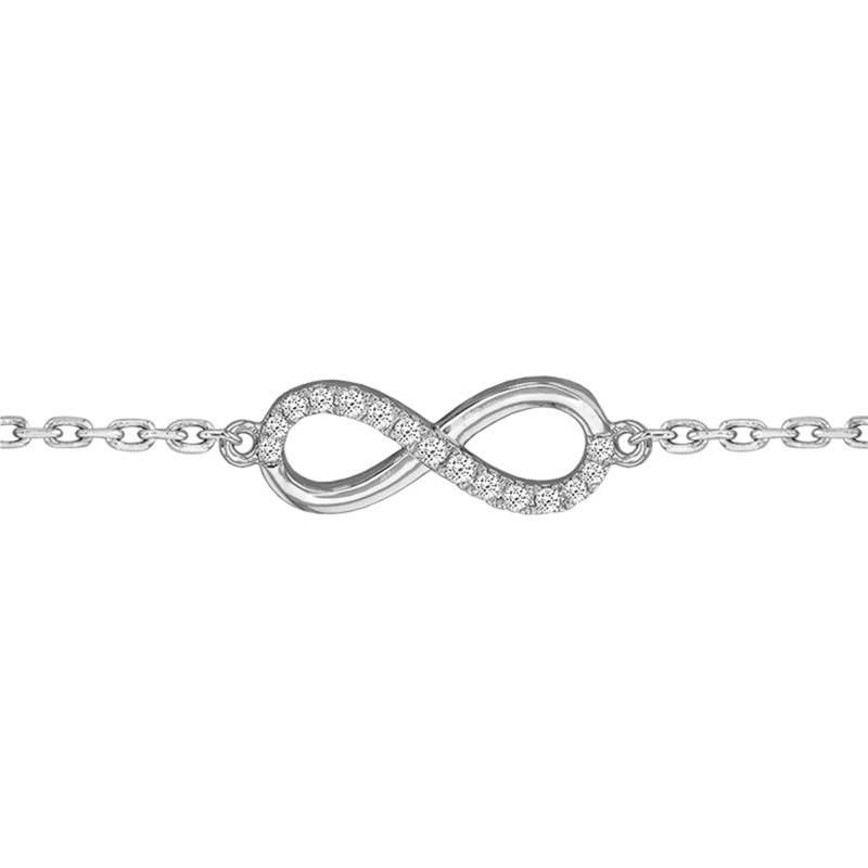 18K White Gold & Diamond Eternity Star Bracelet, Length 18 cm - Juweel