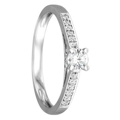 Bague Solitaire Jonquière Or Blanc 750 & Diamant 0.29 ct - Juweel