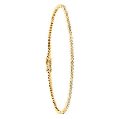 Bracelet Or Jaune 750 77 diamants 1,08 ct, Longueur 17,50 cm - Juweel