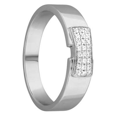 Bague Ceinturée Or Blanc 750 & Diamants - Juweel