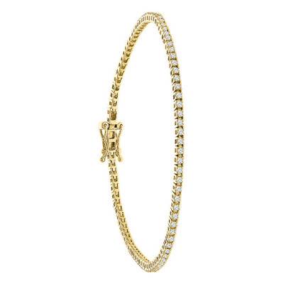 Bracelet Or Jaune 750 93 diamants 1,02 ct, Longueur 17,50 cm - Juweel