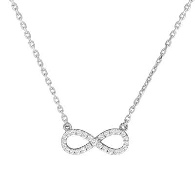 Collier Eternity Full Star Diamants & Or Blanc 750, Longueur 42 cm - Juweel