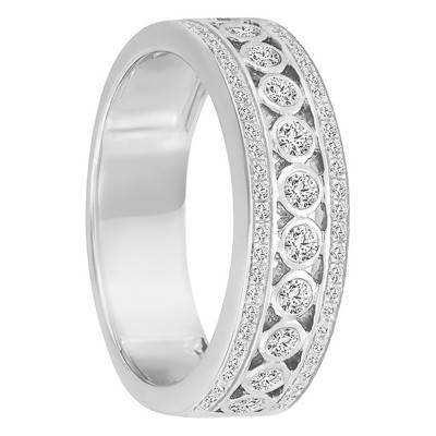 Bague Or Blanc 750 diamants 0,65 ct - Juweel