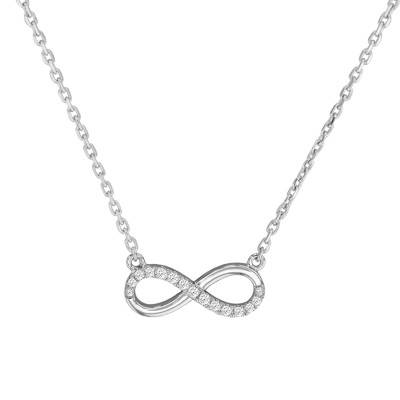 Collier Eternity Star Or Blanc 750 et Diamants, Longueur 42 cm - Juweel