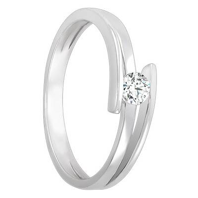 Bague Solitaire 3 rangées Or Blanc 750 diamant - Juweel