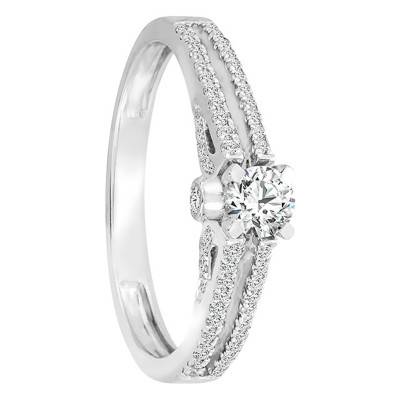 Bague de fiançailles Or Blanc 750 diamants 0,45 ct - Juweel