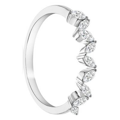 Alliance Marquise en Or Blanc 375 & Diamants - Juweel