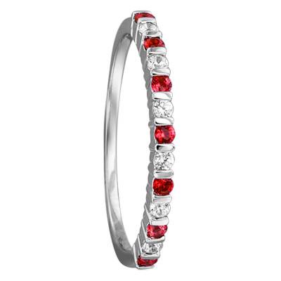 Alliance Selonnet en Or Blanc 750 & Diamants et Rubis - Juweel