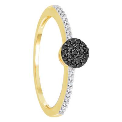 Bague Accompagnée, Or jaune & diamants noirs - Kundan