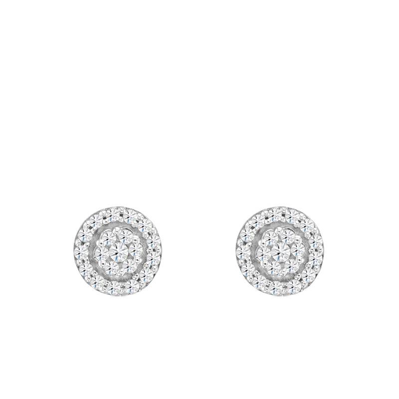 750/1000 Yellow Gold Diamond Stud Earrings - Kundan