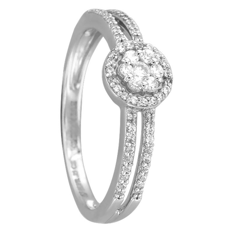 Aloki 750 White Gold Diamond Engagement Ring 0.26 ct - Kundan