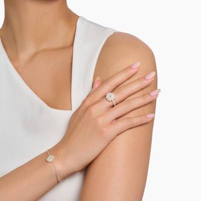 925 Sterling Silver & Two-Tone Zirconia Lovely Daisy Flower Ring - TR2493-051-4 - Thomas Sabo