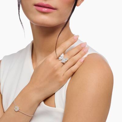 925 Sterling Silver & White Cubic Zirconia Butterfly Paradise Ring - TR2495-051-14 - Thomas Sabo