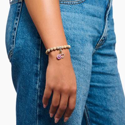 Yellow Gold-Plated Enamel & White Cubic Zirconia As We Visit Flower Charm Pendant - 2208-565-7 - Thomas Sabo