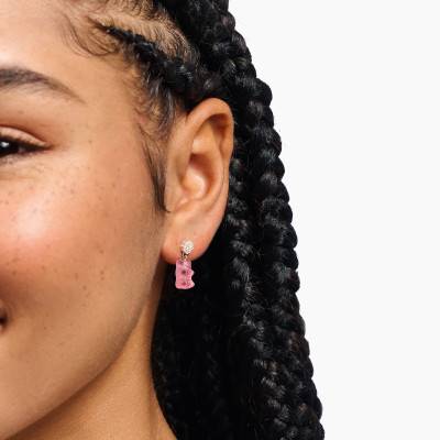 Boucles d'oreilles Haribo Rose en Argent 925, Cristaux & Zircones Blanches - H2330-052-9 - Thomas Sabo