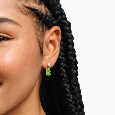 925 Silver Green Haribo Drop Earrings & White Zirconia - H2330-052-6 - Thomas Sabo