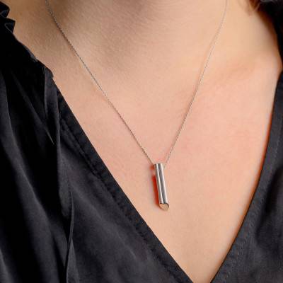 925 Silver Heart Tube Pendant - Emanessence