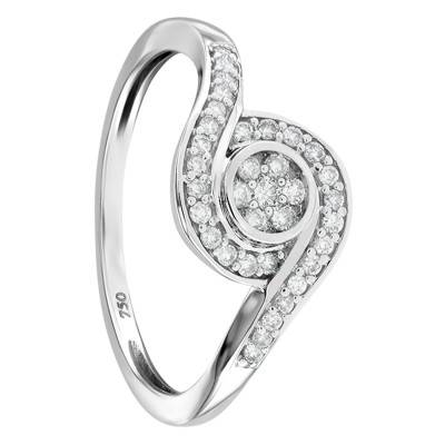 Bague Lushai Or Blanc 750 et Diamants - Kundan