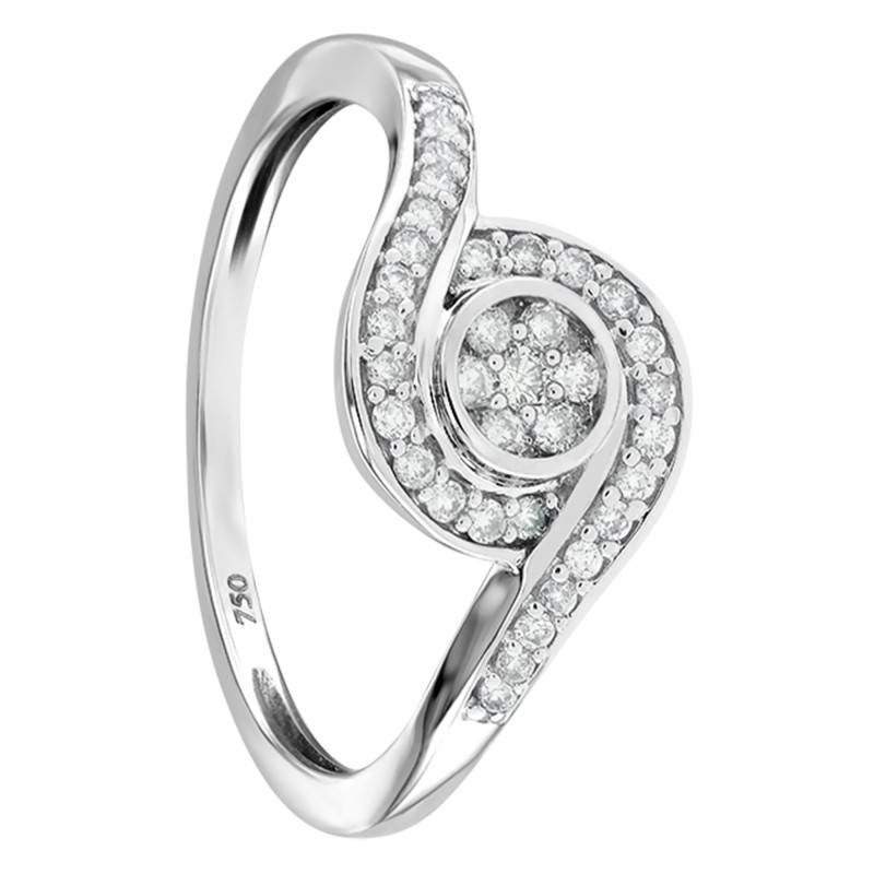 Lushai 18K White Gold Diamond Engagement Ring - Kundan