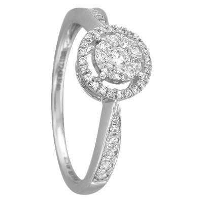 Bague Malaya Or Blanc 750 et Diamants - Kundan