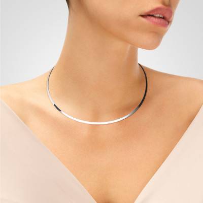 925 Silver Adjustable Length Torque Necklace - Una Storia