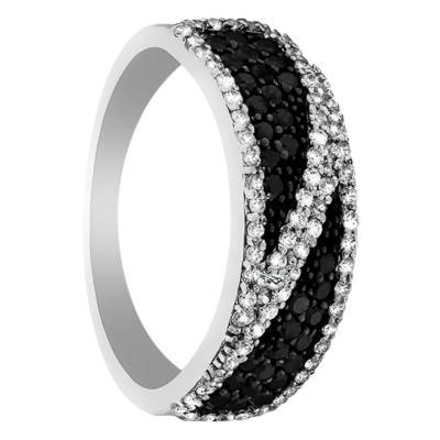 Bague Gangtok Or Blanc 375 et Duo de Diamants - Kundan