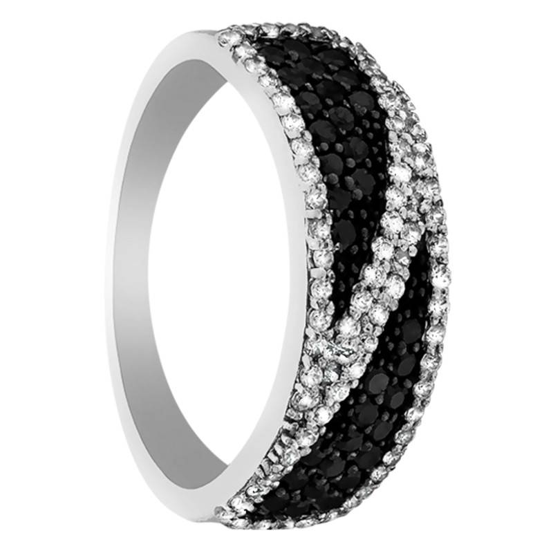Gangtok 375 White Gold & Diamond Duo Ring - Kundan