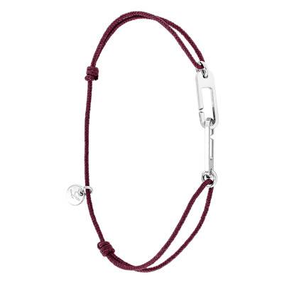 925/1000 Sterling Silver Burgundy Cord Osmose Bracelet - L'Avare by Olivier Lafond