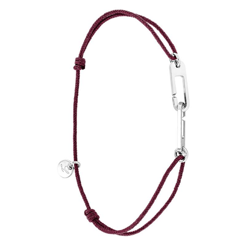 925/1000 Sterling Silver Burgundy Cord Osmose Bracelet - L'Avare by Olivier Lafond