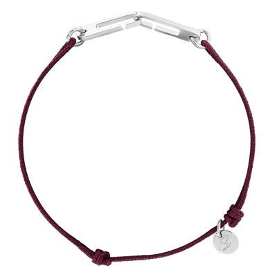 925/1000 Sterling Silver Burgundy Cord Osmose Bracelet - L'Avare by Olivier Lafond
