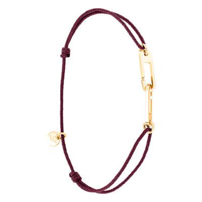 Yellow Vermeil Burgundy Cord Osmose Bracelet - L'Avare by Olivier Lafond
