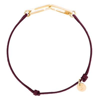 Bracelet Osmose Vermeil Jaune Cordon Bordeaux - L'Avare by Olivier Lafond