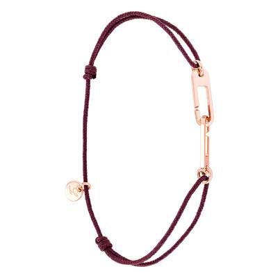 Bracelet Osmose Vermeil Rose Cordon Bordeaux - L'Avare by Olivier Lafond