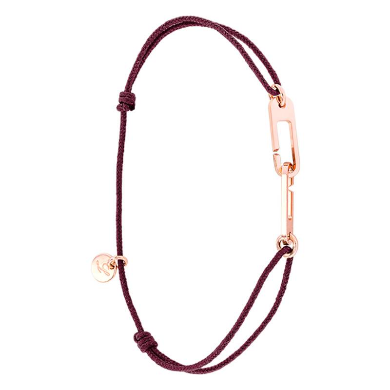 Rose Vermeil Burgundy Cord Osmose Bracelet - L'Avare by Olivier Lafond