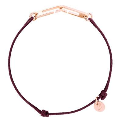 Bracelet Osmose Vermeil Rose Cordon Bordeaux - L'Avare by Olivier Lafond